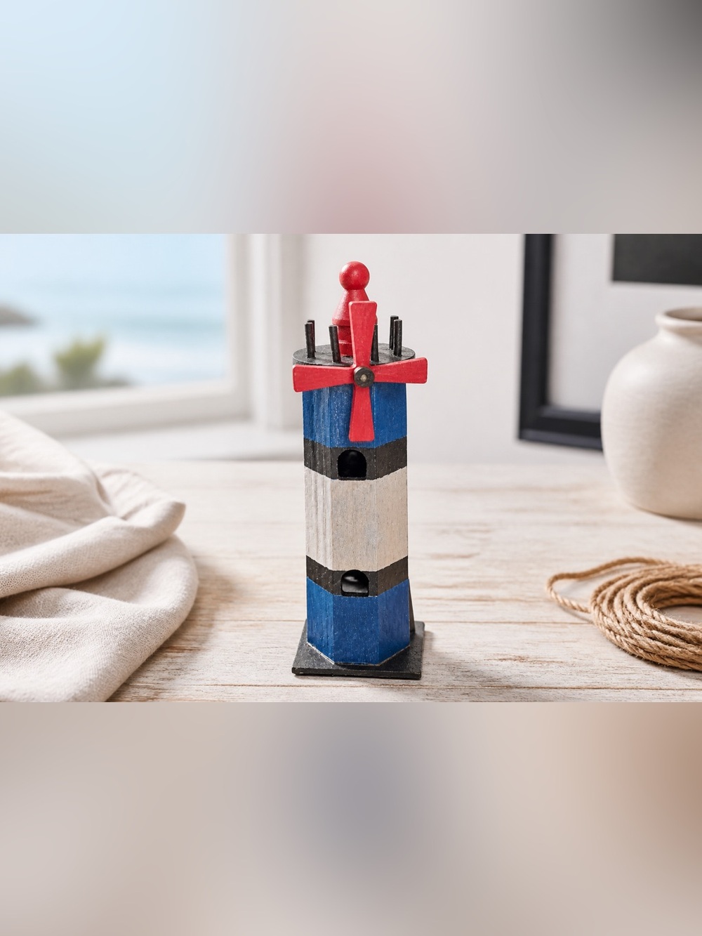 Handcrafted Wooden Lighthouse Decor